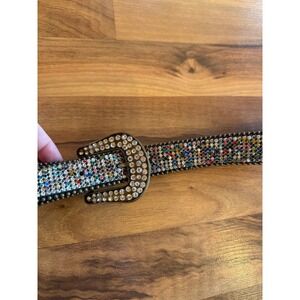 Unbranded Rhinestone Western Belt Womens ML Multi Color Leather‎ Studded Cowgirl